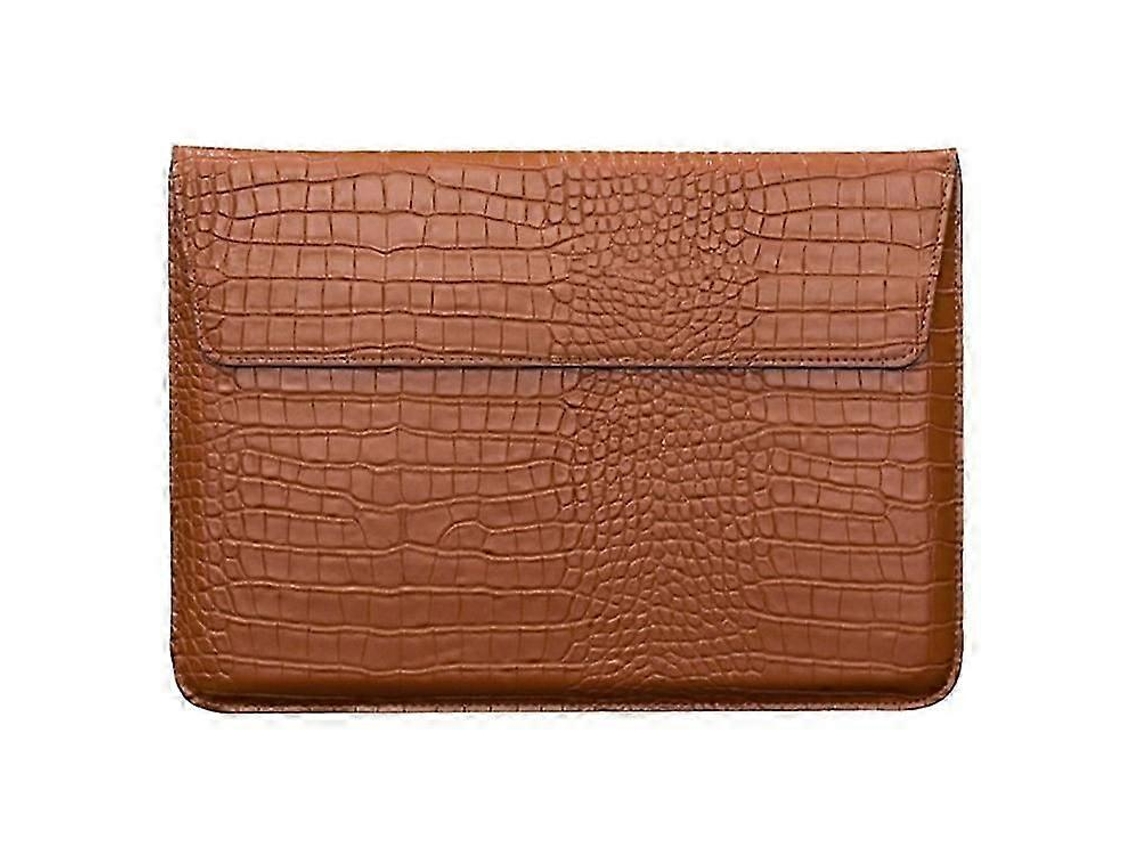 Capa Para Notebook 15.4 Polegadas, Textura De Crocodilo Em Couro Pu, Proteção E Armazenamentobrown