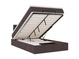Estrutura de Cama Otomana com Colchão Castanho Escuro MAISON EXCLUSIVE (120x190 cm)