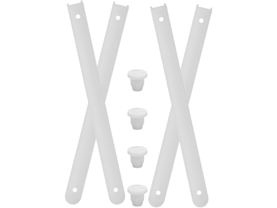 Conjunto De 4 Corrediças Plástico Branco Para Gavetas Armários Cozinha E Guarda Roupas