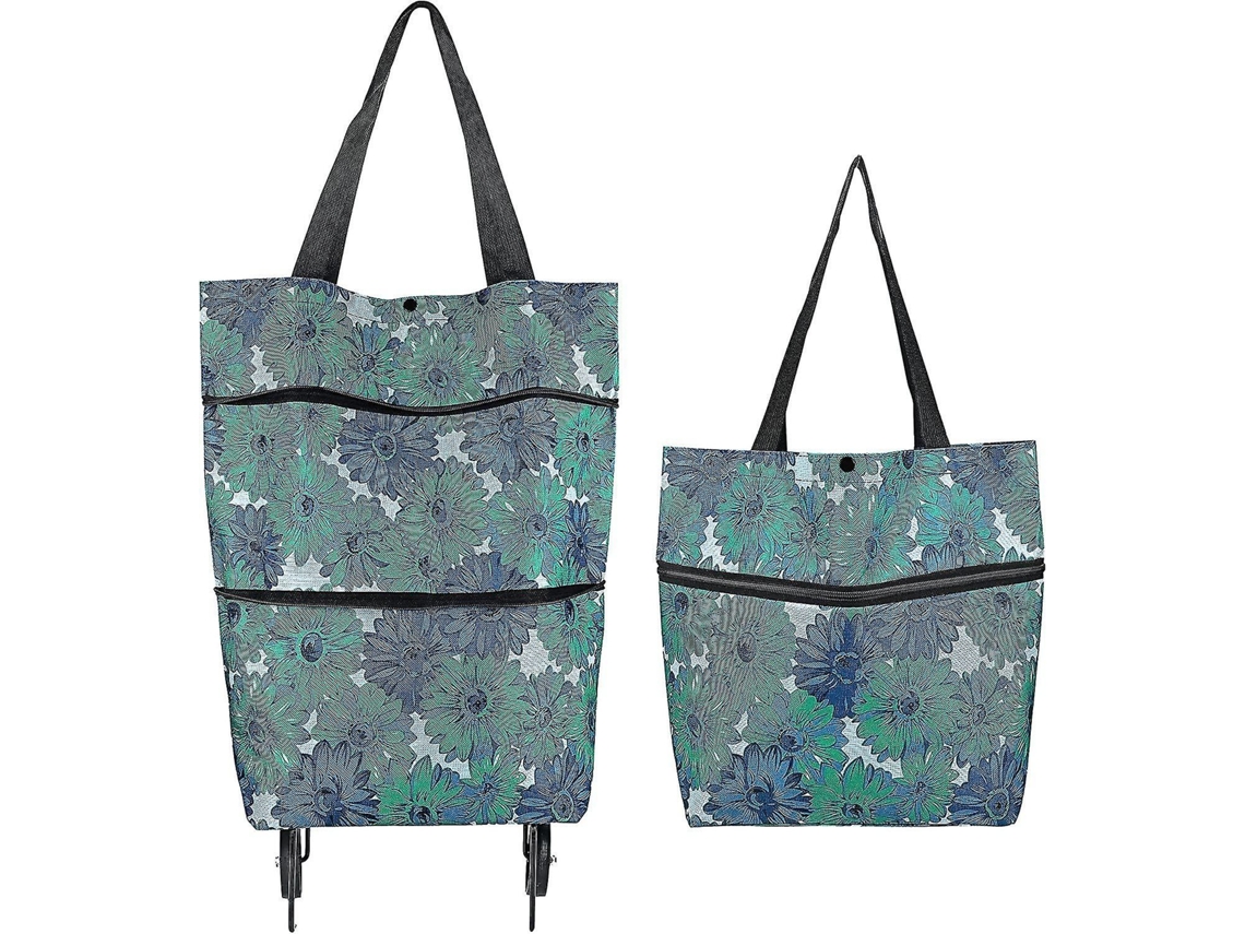 Carrinho 2 em 1 para Casa, Compras, Impermeável, Dobrável, Capacidade de 15 Kg (4 d 1) GOKOCO (verde)
