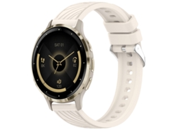 Bracelete para Garmin Venu 3s Silicone Textura Listrada Fivela de Aço Prate Starlight XIAOMOYU (18mm)
