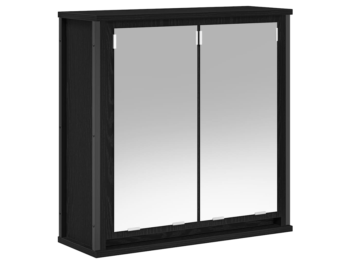 Armário de Parede para Banheiro com Espelho Carvalho Preto 60x21x60 cm MAISON EXCLUSIVE