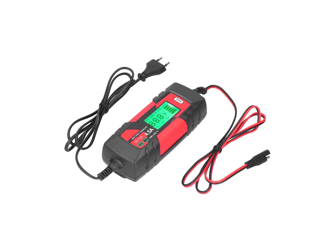 Cargador De Baterías Inteligente Automático Para Carros 6v 12v Com Tela Lcd E Manutenção De Baterías
