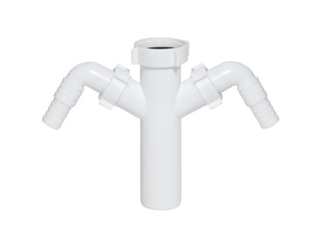Conector de Tubo de Trampa de Drenagem de 1 1/2 Bsp x 40 mm com Entrada Dupla para Máquina de Lavar Louça