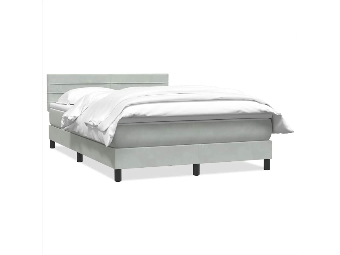 Cama com Molas/Colchão Veludo Cinzento Claro MAISON EXCLUSIVE (160x220 cm)