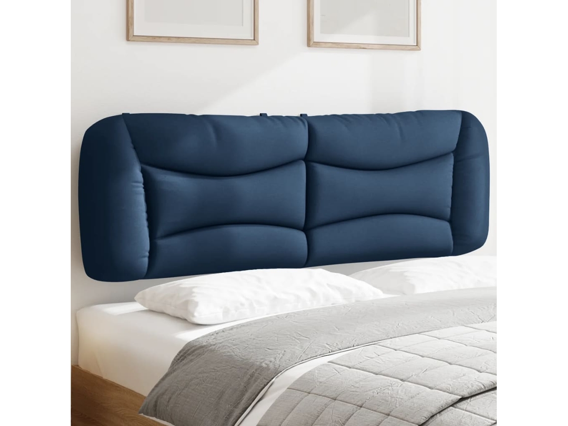 Vidaxl Almofadão De Cabeceira Hvar 160 Cm Tecido Azul