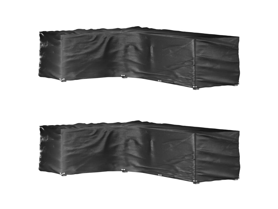 Vidaxl Capas P/ Mobília Jardim Forma De L 2 Pcs 18 Ilhós 220x285x80 Cm