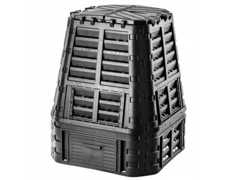 Composteira modular de jardim Kadax, resistente à geada o ano todo, preta, 740 L, forte