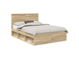 Vidaxl Estrutura Da Cama Com Cabeceira Sonoma 140 X 200 Cm