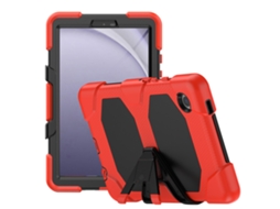Capa Hexinyigjly Para Samsung Galaxy Tab A9 Plus 11 Polegadas 2023 (sm‑x210/x216/x218), Com Moldura Frontal E Suporte Embutido Vermelho