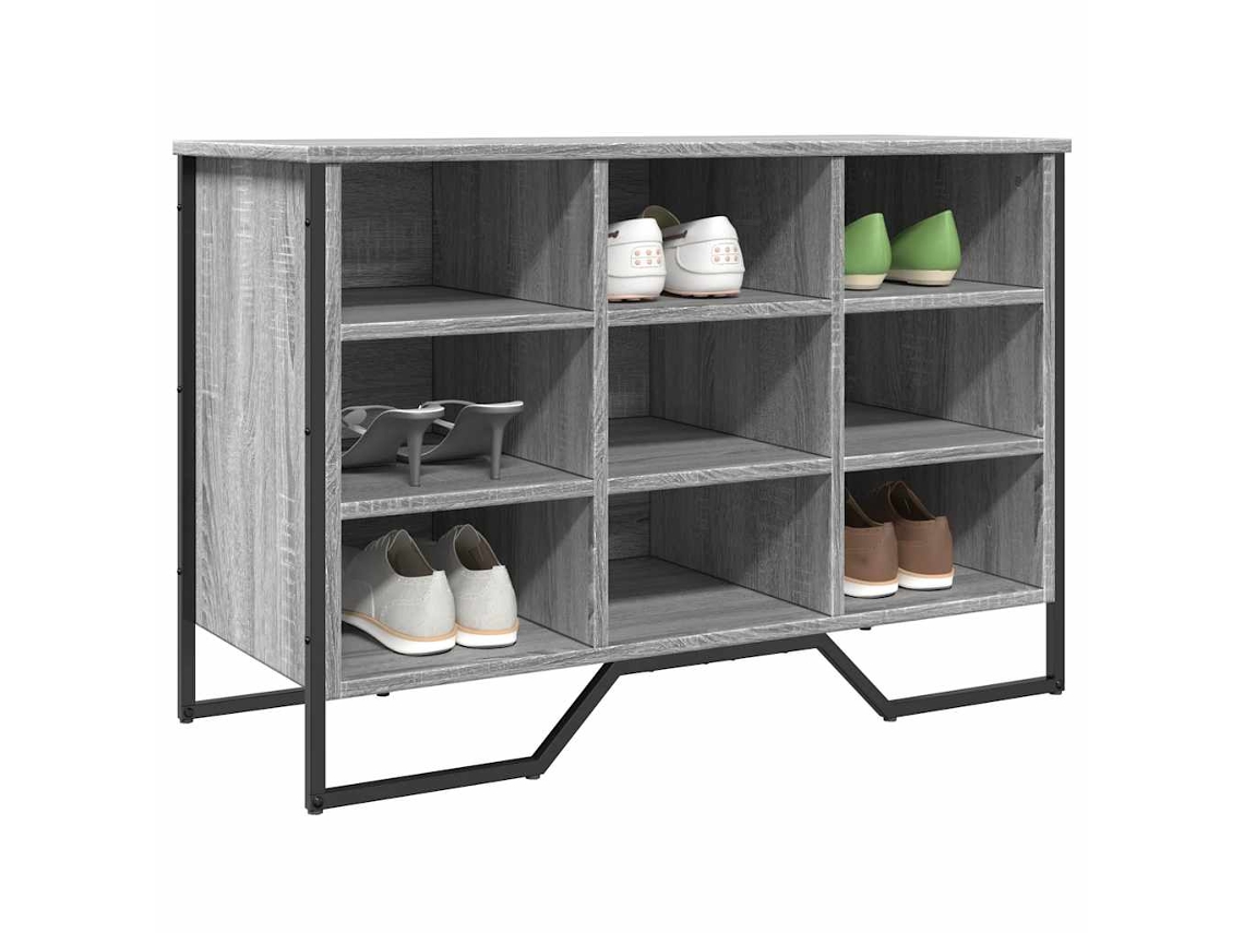 Vidaxl Sapateira 90x38x61,5 Cm Derivados De Madeira Cinzento Sonoma