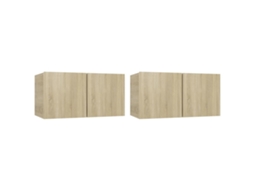 Conjunto de 2 suportes de parede para TV Carvalho Sonoma MAISON EXCLUSIVE (60x30x30 cm)