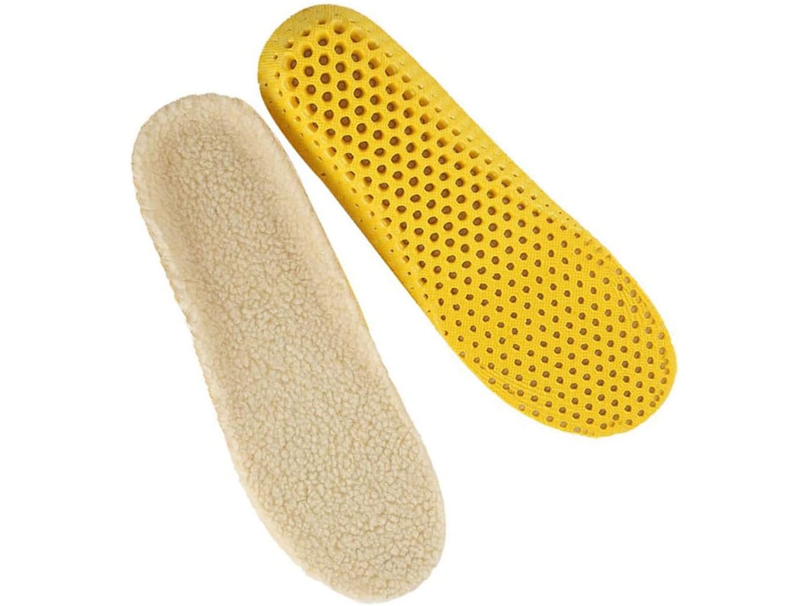 Palmilhas De Inverno Para Calçados, 2 Pares, Tamanho G 41-46, Grossas E Quentes, Em Lã Sintética Bege, Para Uso
