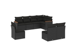 Garden Sofa Set, Garden Sofa Sets Vidaxl Preto Rattan / Vime (n/a)