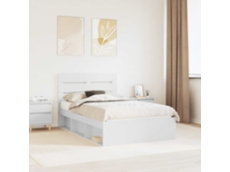 Vidaxl Estrutura Da Cama Com Cabeceira Branco 120 X 190 Cm