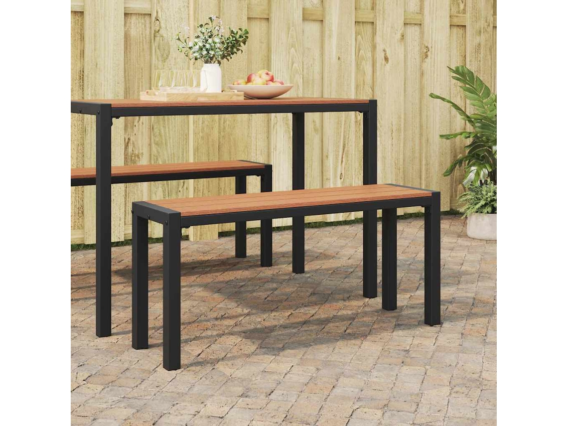 Vidaxl Banco De Jardim Castanho 100 X 28 X 45cm Aço