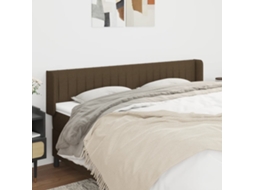 Vidaxl Cabeceira De Cama C/ Abas Tecido 183x16x78/88cm Castanho-escuro