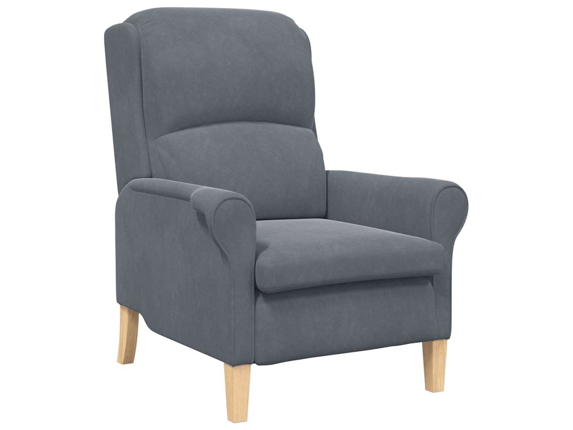 Conjunto 1 Poltrona Moderna Vidaxl Cinzento Veludo (76 X 94 X 102 Cm)