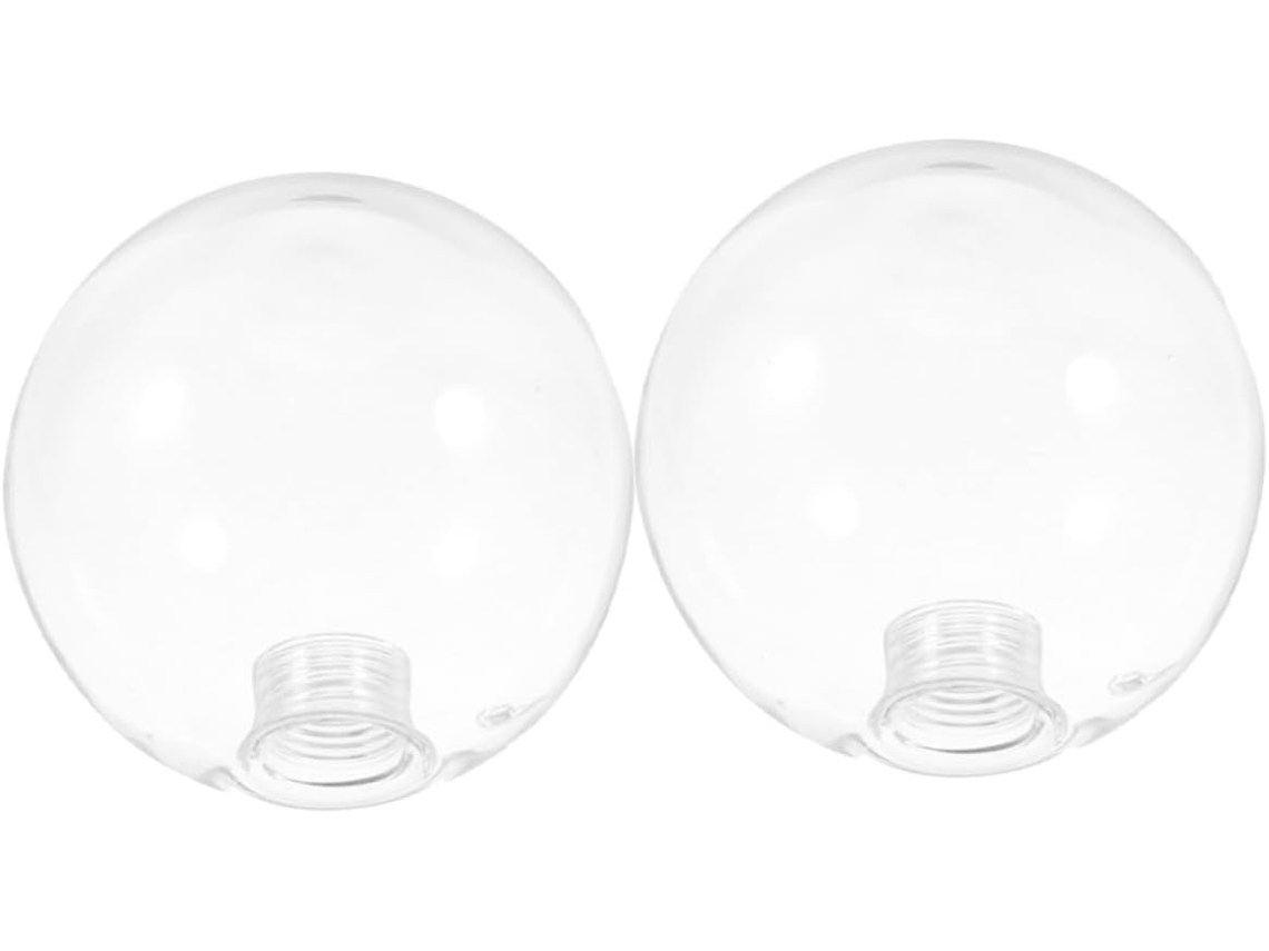 Conjunto De 2 Globos De Vidro Transparente Para Luminárias Redondas.