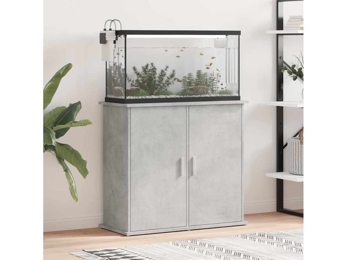 Vidaxl Suporte Para Aquário 81x36x73 Cm, Concreto Cinza, Madeira Projetada