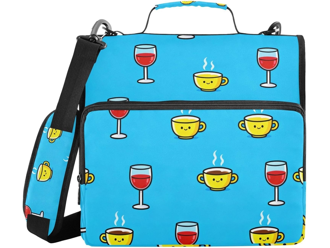 Organizador Portátil Pasta À Prova D Água Com 3 Argolas E Alça, Nas Cores Vinho E Café, Ideal O Ensino Médio