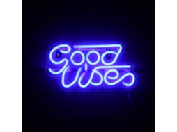 Neon “Good Vibes” para Decoração Luz Led para Quarto e Pub Usb 19 6''4 9'' NEVEANCE