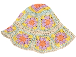 Chapéu Bucket Feminino De Verão Com Crochê Vazado, Ornamento Floral 100% Algodão, Aba Larga Protetora