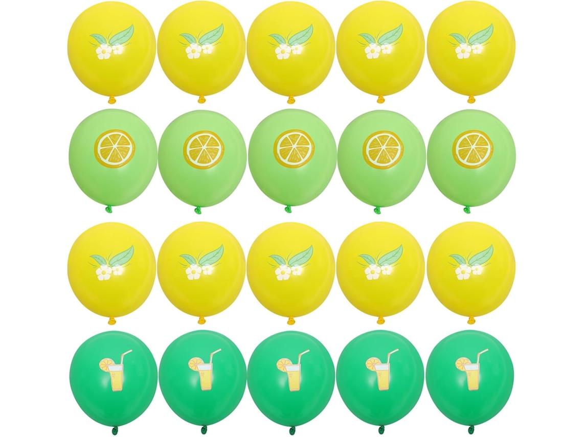 24 Balões Decorativos De Látex Com Estampa De Limão Havaiano, 30 Cm (12 Polegadas)