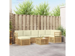 Vidaxl Conjunto De Sofás Para Exterior 8 Pcs Branco E Creme