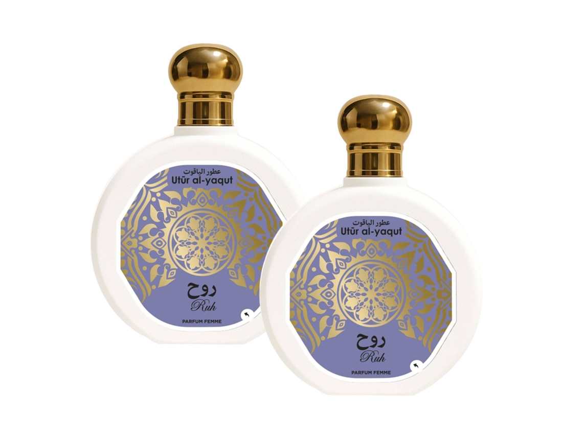 Conjunto De 2 Perfumes Árabes Femininos Eau De Parfum Utur Al Yaqut Ruh 100ml