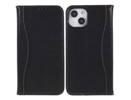 Fierre Shann Capa Em Couro Genuíno Magnético Com Suporte Para Apple Iphone 14 Plus - Preto
