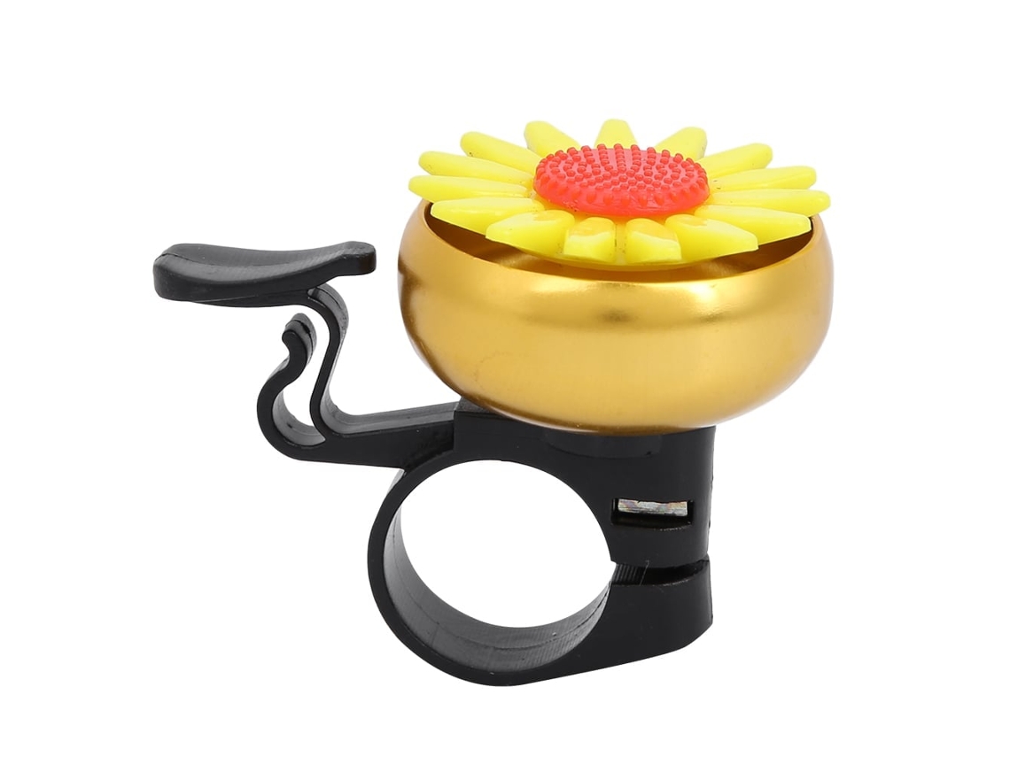Campainha Infantil para Bicicleta em Formato de Flor, Cor Amarela, Som Alto e Nítido, Acessório de Segurança para Mtb, Estrada AQUAFORGE