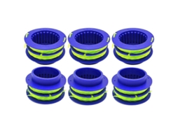 Conjunto De 6 Bobinas Tleg-01 Em Abs Para Aparador De Grama Kobalt Kst 1124b-03 Kls 124-03 24v Com Fio De Nylon.