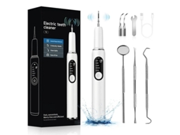 Ultra Sônico Dentes Limpador Placa Removedor Cálculo Removedor Portátil Casa Dentes Elétricos Limpador Yizhood T6 Branco