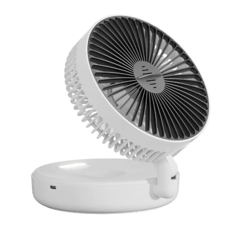 (branco, 1200mah) Ventilador Portátil Multifuncional 3 Em 1, Dobrável Em 90°, 4 Velocidades Com Luz Noturna.