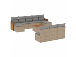 Garden Sofa Set, Garden Sofa Sets Vidaxl Bege Rattan / Vime (n/a)
