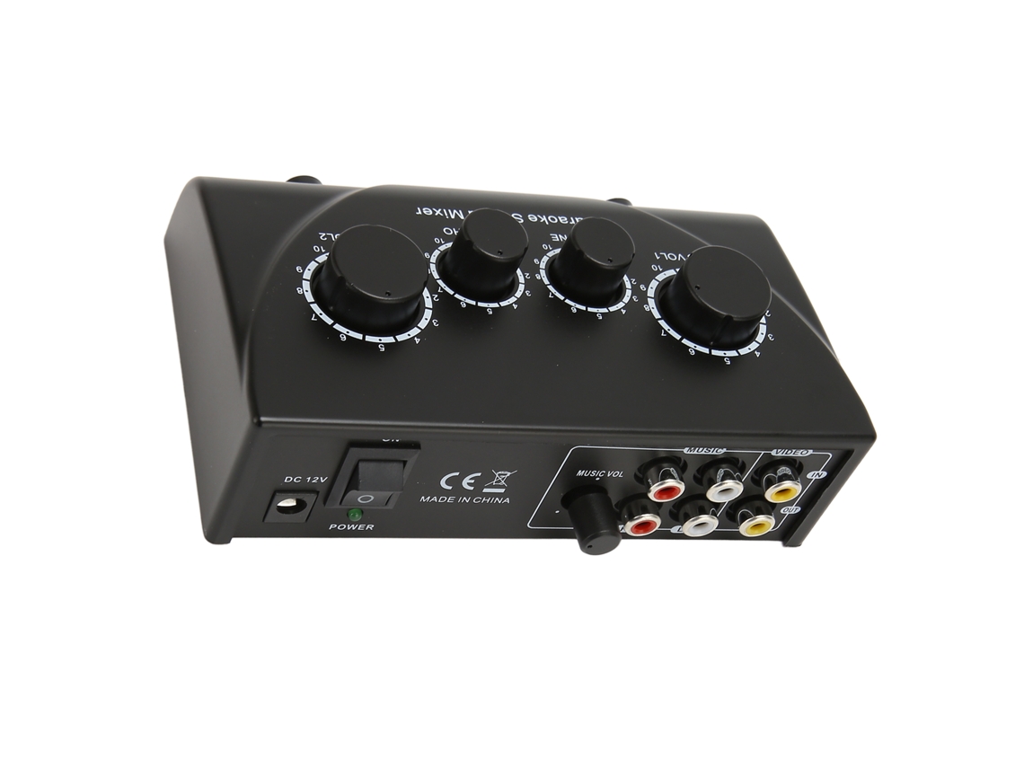 Misturador De Som Karaoke Profissional Plug And Play Com Pre-amplificador De 2 Microfones Para Sistema De Home Theatre 100‑240v Plug Us