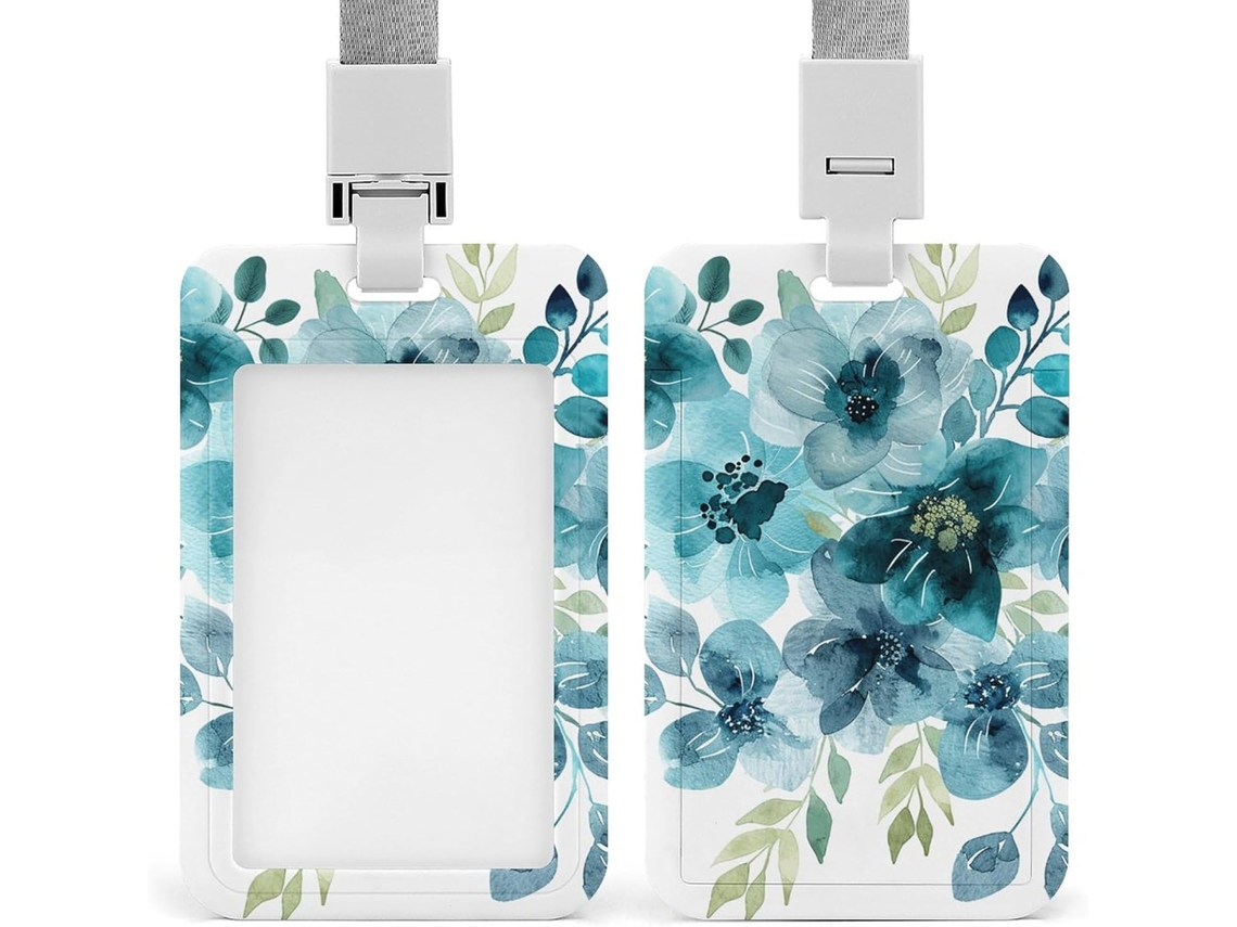 Porta Crachá Ciano E Azul, Personalizável, À Prova D Água, Funcionários De Escritório, Médicos E Enfermeiros