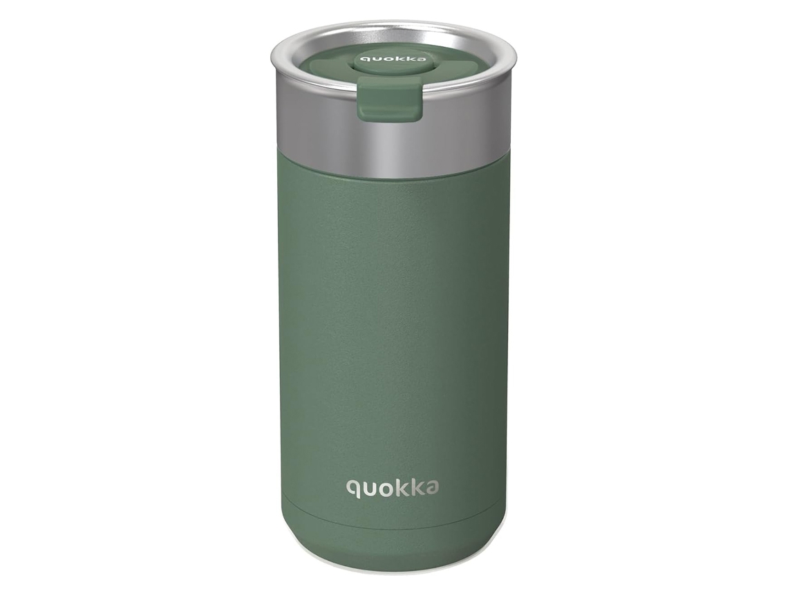 Garrafa térmica QUOKKA verde de 400ml com infusor e função Isolation Boost.