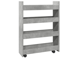 Narrow Storage Trolley, Narrow Storage Trolleys Vidaxl Cinzeto Madeira Processada (n/a)