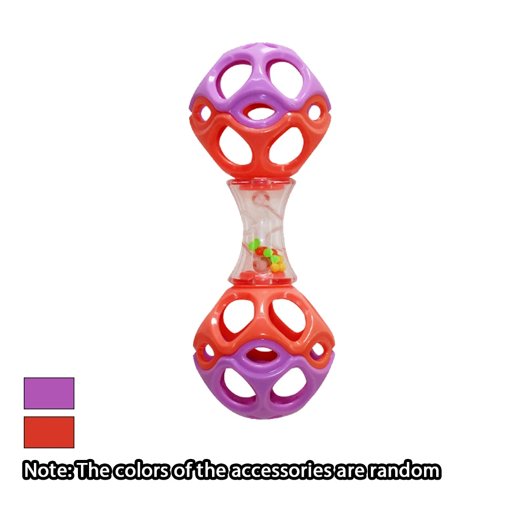 (roxo-avermelhado) Brinquedo Para Bebês Na Fase De Dentição E Para Estimular O Desenvolvimento Das Preensão, Bola De Chocalho De Borracha Macia