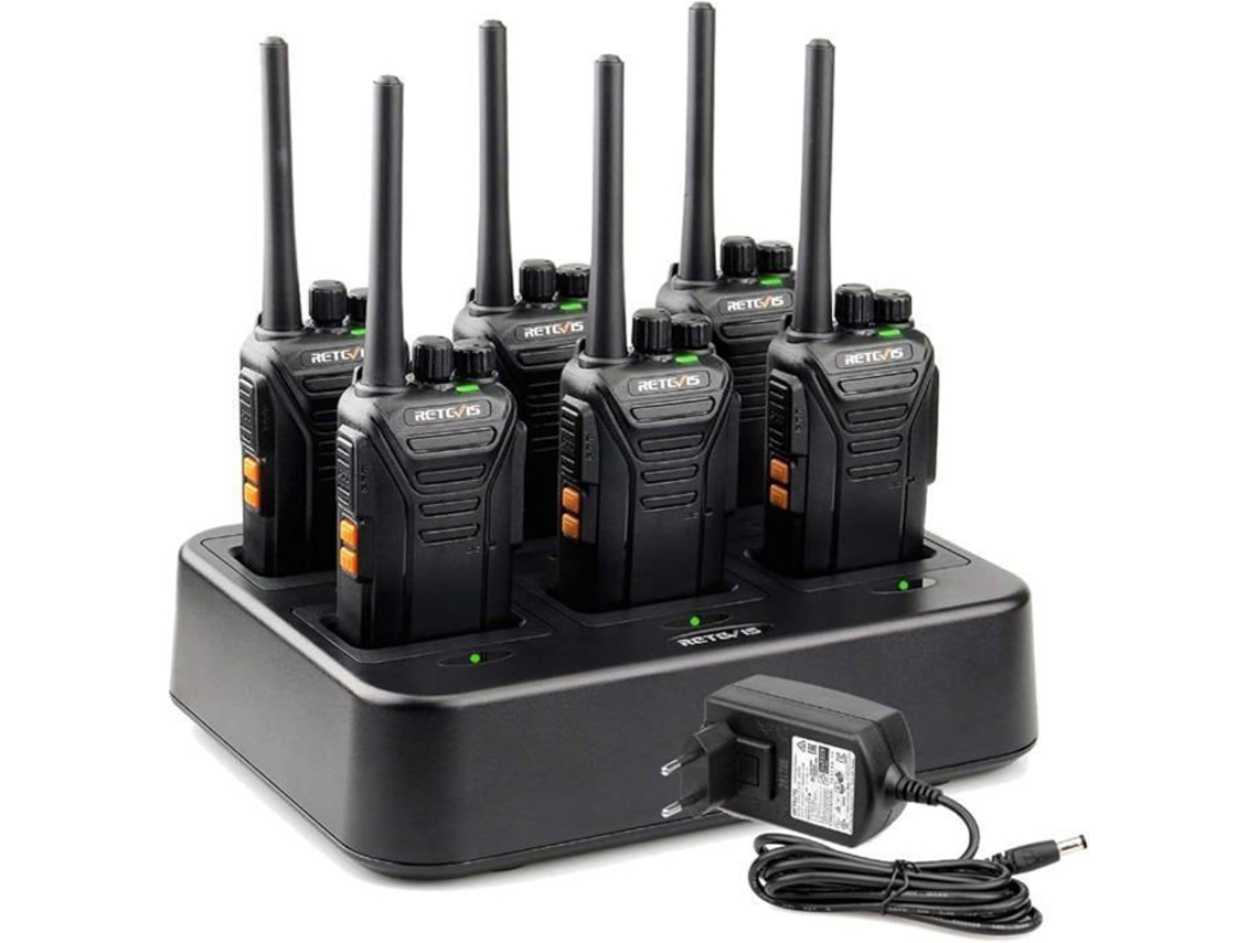 Rt27 Talkie Walkies Profissional, Longa Distância Talkie Walkie Recarregável, Rmr446 Vox, Para Restaurante, Segurança Retevis (6 Peças)