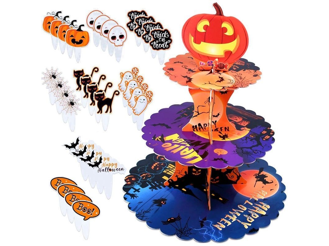 Toalha de Mesa Nova Line Halloween estampa de abóbora e aranha