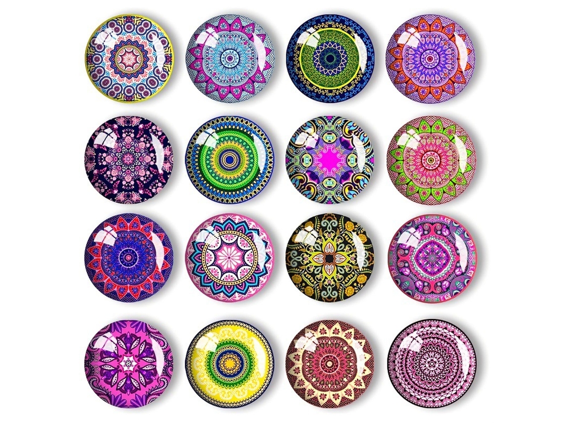 KOFIHETY Ímanes Para Frigorífico, Pacote De 16 Cabochões De Vidro Decorativos, Ímanes De Vidro, Ímanes 3d Para Frigorífico, Quadro Magnético, Quadro Branco,