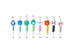 Protetor De Cabo Silicone Flexível Com Animais Fofos Para Proteger E Decorar