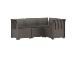 Vidaxl Sofá De Jardim Para 4 Pessoas Com Almofadas Visual Rattan Pp