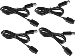 Pacote Com 4 Cabos Extensores Ngc De 1,8 M Para Controles De Nintendo Wii/gamecube Aquaforge