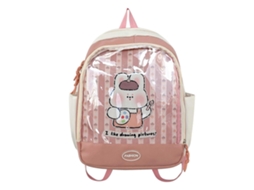 Mochila Escolar Estudantil Feminina De Grande Capacidade, Mochila Estilo Japonês Para Exibição De Pins Rosa