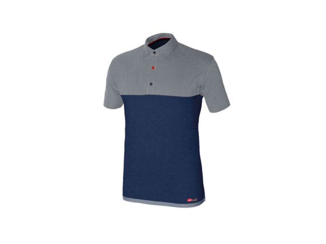 Polo Stretch Bicolor Azul-Gris