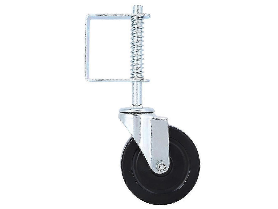 Roda Giratória De 5 Polegadas Com Haste De Mola Para Portão De Cerca, Roda De Metal Com Borracha, 200 Libras